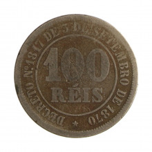 Moeda V-013 100 Réis 1883 BC Cupro Níquel Ø27mm 10gr.