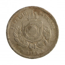 Moeda V-015 100 Réis 1885 BC/MBC Cupro Níquel Ø27mm 10gr.