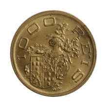 Moeda V-139 1000 Réis 1932 MBC/SOB Bronze Alumínio Ø26,7mm 8gr.*