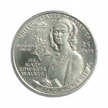 Moeda KM#789 Quarter Dollar American Woman Dr. Mary Edwards Walker 2024 P FC USA América Cupro Níquel Ø24,26mm 5,67gr.