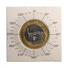 Moeda V-594 1 Real 2023 FC Reverso Horizontal Bimetálico Ø27mm 7gr.