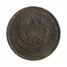 Moeda B-811 20 Réis 1908 MBC Bronze Ø25mm 7gr.*