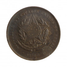Moeda B-811 20 Réis 1908 MBC+ Bronze Ø25mm 7gr.*