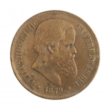Moeda B-796 40 Réis 1879 MBC  Bronze Ø30mm 12gr.