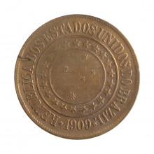 Moeda B-827 40 Réis 1909 MBC+  Bronze Ø30mm 12gr.*