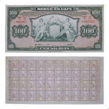 Cédula P#S541r.2 100.000 Réis 1929 C/Mancha Banco do Café Brasil América SOB/FE