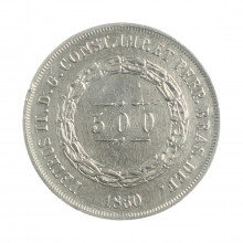 Moeda P-593 500 Réis 1860 MBC Prata 0.917 Ø25,5mm 6,37gr.*