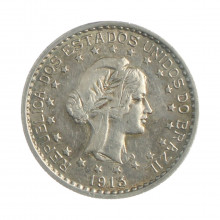 Moeda P-706 500 Réis 1913 A SOB Estrelas Soltas Prata 0.900 Ø22mm 5gr.