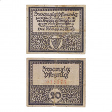 Cédula Notgeld 20 Pfennigs 1917  Alemanha Europa MBC