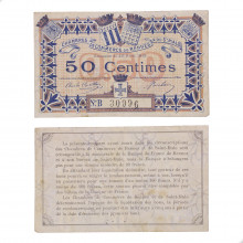 Cédula Notgeld 50 Centimes 1915  França Europa MBC