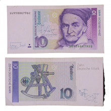 Cédula P#38c 10 Deutsche Mark 1993 Alemanha Europa MBC