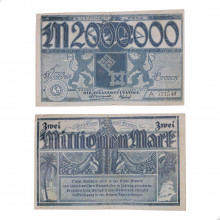 Cédula Notgeld 2.000.000 Marks 1923 Alemanha Europa MBC