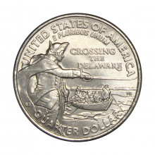 Moeda Km#758 Quarter Dollar 2021 P FC Washington Quarter EUA América Crossing the Delaware
