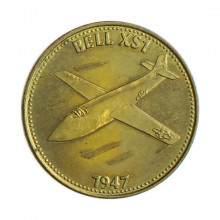 Medalha Homem em Voo - Bell XS1 1969 MBC França Europa Latão Ø26mm 5,5gr.
