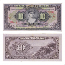 Cédula R-184 10 Mil Réis 1927 C/ Leve Manchas SOB