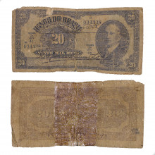 Cédula R-205A 20 Mil Réis 1930 C/ Durex UTG