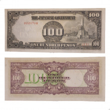 Cédula P#112a 100 Pesos 1944 Filipinas Ásia SOB/FE