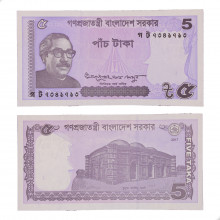 Cédula P#64Ab 5 Taka 2017 Bangladesh Ásia FE
