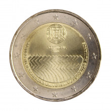 Moeda KM#784 2 Euros 2008 FC Portugal Europa 60º aniversário da Declaração Universal dos Direitos Humanos Níquel revesti