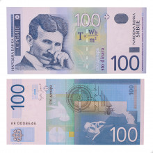 Cédula P#41b 100 Dinares 2004 Sérvia Europa FE