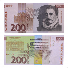Cédula P#15c 200 Tolarjev 2001 Eslovênia Europa SOB/FE
