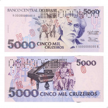 Cédula C-219M 5000 Cruzeiros 1990 Modelo FE