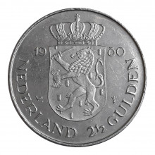 Km#201 2½ Gulden 1980 SOB+ Holanda Europa Comemorativa