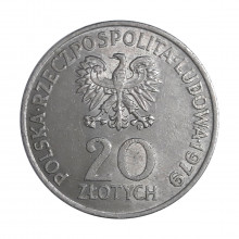 Y#99 20 Zlotych 1979 MBC+ Polônia Europa Ano Internacional da Criança