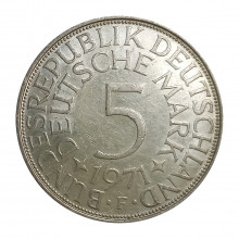KM#112 5 Deutsche Mark 1971 F MBC/SOB Alemanha República Federativa Europa