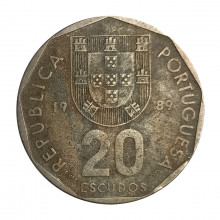 KM#634.1 20 Escudos 1988 MBC Portugal Europa