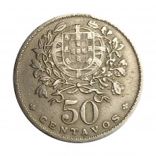 Km#577 50 Centavos 1944 MBC Portugal Europa