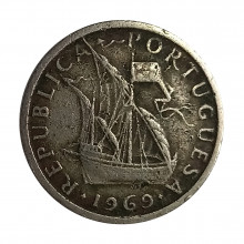 Km#590 2,50 Escudos 1960 MBC Portugal Europa
