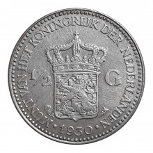 Km#160 ½ Gulden 1930 MBC+ Holanda Europa