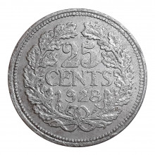 Km#164 25 Cents 1928 UTG Holanda Europa