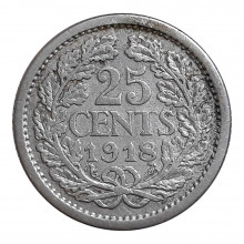 Km#146 25 Cents 1918 MBC Holanda Europa