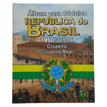 Álbum para Cédulas Por Tipo República do Brasil Cruzeiro e Cruzeiro Real 1990 - 1994