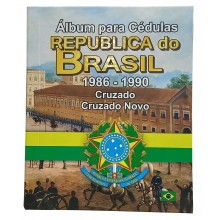 Álbum para Cédulas Por Tipo República do Brasil Cruzado e Cruzado Novo 1986 - 1990