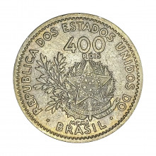 Moeda V-056 400 Réis MCMI (1901) MBC C/Sinais de Limpeza Cupro Níquel Ø30mm 12gr.