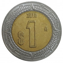 Km#603 1 Peso 2010 MBC+ México América