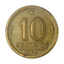 V-180 10 Centavos 1944 MBC+ Com Sigla