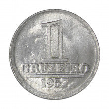 Moeda V-274 1 Cruzeiro 1957 FC Alumínio Ø23mm 2,4gr.