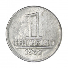 Moeda V-274 1 Cruzeiro 1957 MBC+ Alumínio Ø23mm 2,4gr.