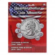 Álbum Duplo Moedas Quarter Dollar 1999 - 2021 Estados e Parques