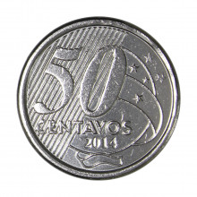 Moeda V-559 50 Centavos 2014  MBC+  Aço Inoxidável  Ø23mm 7,8gr.