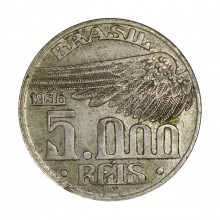 Moeda P-721 5000 Réis 1936 MBC Prata 600 Ø27,5mm 10gr.