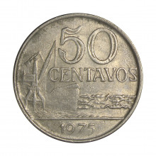 Moeda V-313 50 Centavos 1975 MBC+ Cupro Níquel Ø27mm 7,7gr.
