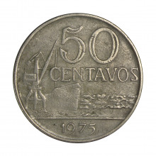 V-313 50 Centavos 1975 MBC Com Serrilha