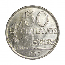 Moeda V-311 50 Centavos 1967 SOB Níquel Ø27mm 8,7gr.