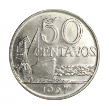 Moeda V-311 50 Centavos 1967 SOB/FC Níquel Ø27mm 8,7gr.