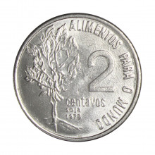 Moeda V-332 2 Centavos 1978 FC FAO Escassa Aço Inoxidável Ø19mm 2,2gr.
